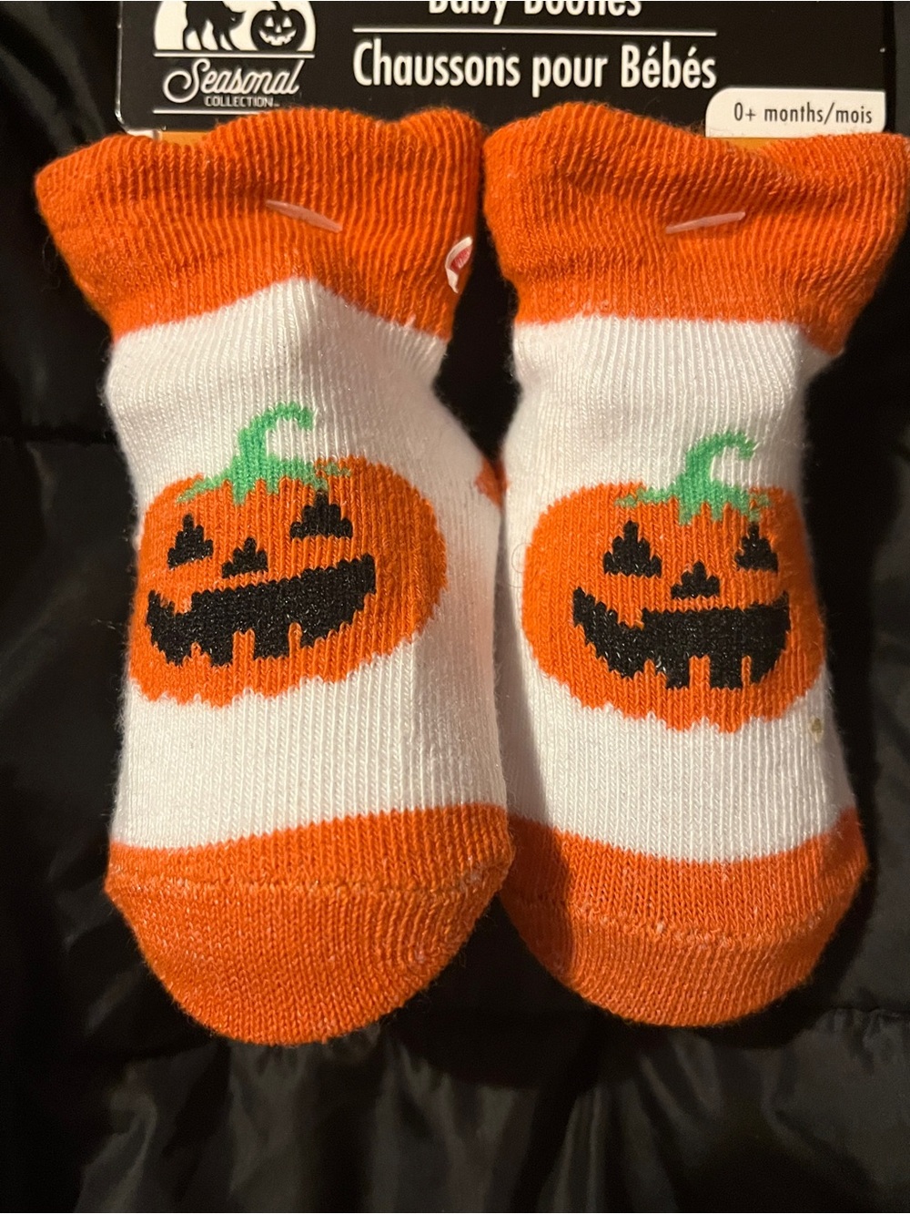 Halloween Pumpkin Baby Booties Socks 0+ Months Non Slip Gripper NWT